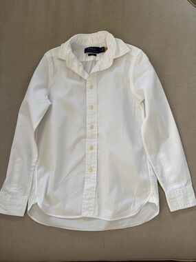 Ralph Lauren White Slim Fit Shirt with Navy Label